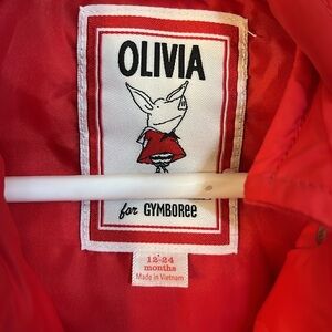 12-24m red Olivia for Gymboree puffer coat w skirt/ruffles